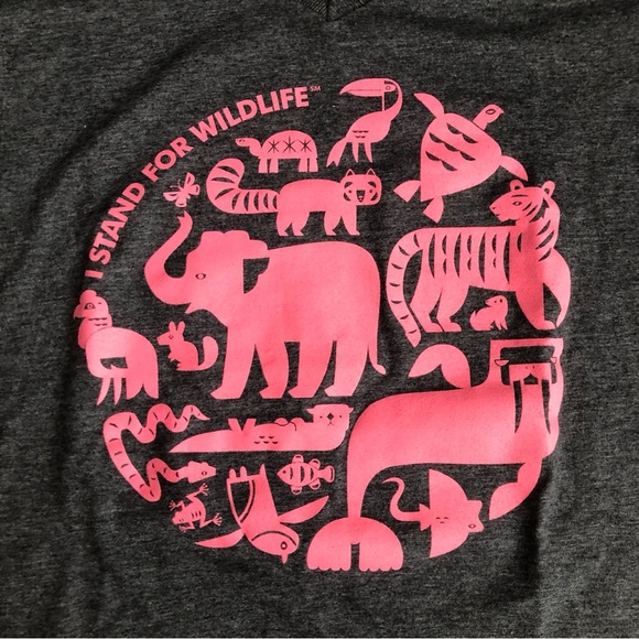 Gildan Soft Cotton Washington DC Zoo Logo Print Gray Tee Women’s Size M NWOT - Picture 3 of 7